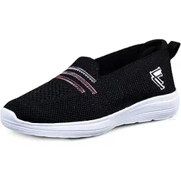 Soft Memory Foam Padded Running Shoes for Women Walking, Jogging, Gym Training, Casual, Sports, Slip-On Flexible, Comfortable and Lightweight EVA Anti Skid Sole Lace up Athletics Sneaker for Ladies and Girls