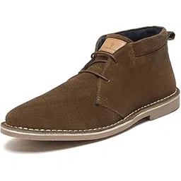 Chukka Boots For Men| Suede Leather Boots for Men| High Ankle Casual Boot | Casual Office & Trekking Shoes | Hiking Boots for Men | Stitch Down Desert Boots |Size-UK08 Olive Green [LSSDSUCKCUCM]