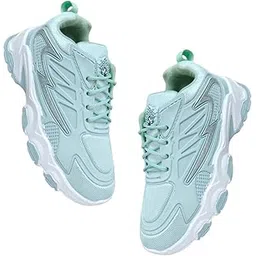 Women's Chunky Platform Sneakers, Mint Green Athletic Shoes, Mesh Upper with Geometric Pattern Sole, Lace-up Fashion Training Shoes