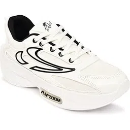 Sneakers for Men | Lightweight & Cushioned Footwear | Casual Sport Lace-Up Shoe with Breathable Mesh RD_Naal-White