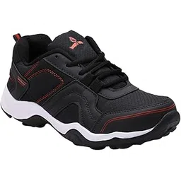 Men's Sports Shoes, Walking Shoes Comfortable Design, Light Weight & Soft, Highly Flexible, Breathable Casual Stylish Sports Shoes SPORT99BLKRED_Size_7 Black Red