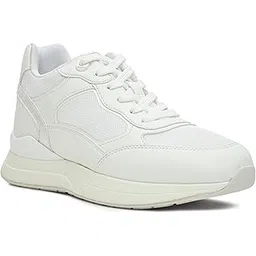 AMELISSAA-IN100 Ladies White Flat Sneakers