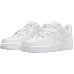 Classic Low-Top White Leather Sneakers, Perforated Design, Lace-up Athletic Shoes (B-5101)