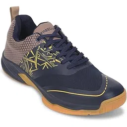 Liberty Freedom UNESKO Sports Lacing Non-Marking Badminton & Paddle/Pickle Ball Shoes for Men - Black & Navy Blue - Lightweight & Comfortable | Suitable for Table Tennis, Squash and All Indoor Court