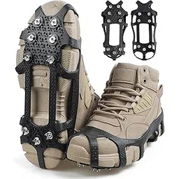 Crampons Ice Cleats for Shoes and Boots Ice Snow Traction Cleats Anti-Slip Snow Cleats Walking on Snow Ice Winter Walking Boots Cleats for Men Women