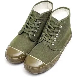 Men’s Green Canvas Outdoor Shoes with Flat Sole for Training, Walking, and Casual Wear
