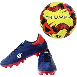 Football PVC Boss Yellow with Gowin Football Shoe Ace Navy Red Size-8