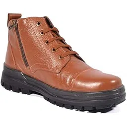 8712 Tan Genuine Leather Police Boot For Men