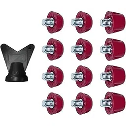 LOOM TREE® 12x Football Boot Studs for Athletic Sneakers Indoor Outdoor Sports Training Dark red | Outdoor Sports | Track & Field