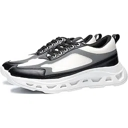 Ashes Illusion Grey Sports Shoes for Man Lightweight Chunky Sole with Cushioned Insole & Reflective Radium Patches Stylish Durable Comfortable Modern Design Running All Day Walking Footwear