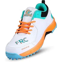 FEROC Genius 22 Cricket Shoes for Men Boys Unisex Kids (Orange, 10)