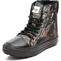 High Ankle Trekking Ridding Men's Boots | Anti Skid Sole with Mild Waterproof Protection (CobraPrint - Size