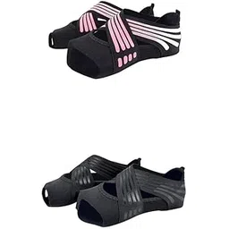 ™ 2 Pairs Non Skid Women Barre Yoga Shoes Pilates Grip Socks Flexible Wash | Womens Shoes Multicolor