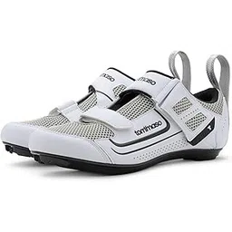 Tommaso Veloce II Cycling Shoes - Ride in Style - Peloton Shoes Triathlon Road Bike Indoor Cycling Men Women Compatible with Look Delta SPD SPD-SL Cleats White Black