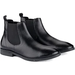 Men's Italian Leather High Ankle Boots Handcrafted British Style Chelsea Boot Shoes for Men