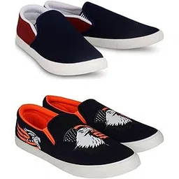 Lightweight Stylish and Trendy Walking Shoes Walking Shoes for Men ||Combo Pack of 2|| Maroon Orange