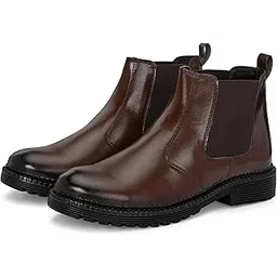 Men's Black Leather Chelsea Boots | Stylish Slip-On Ankle Length Formal & Casual Shoes for Men