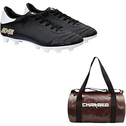 Sports Bag Adena Brown with Gowin Football Shoe Ace Black White Size-6