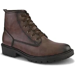 Men's Ankle Lace-up Boots | High Ankle Boot| Formal, Office & Casual Wear Shoes | Soft Cushioned Insole, Slip-Resistance, Dynamic Feet Support, Arch Support & Shock Absorption