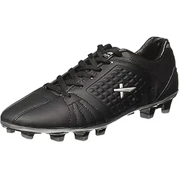 Vector X Velocity Lace-Up Western Heel Football Shoes Suitable for Running, Gym Workouts (Black-Silver)