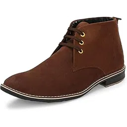 Men's Lace Up Seude Lifestyle Fashion Boots | High Tops, Soft Cushioned Insole, Feet & Arch Support, Trendy, Stylish Boots