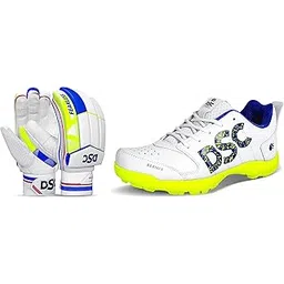 1500398 Intense Attitude Men's Polyester Cricket Right Batting Gloves (Colour May Vary) Beamer Cricket Shoes Size for Men (9 UK, Fluro Yellow-White)