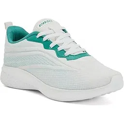Women's Mermaid Walking Shoes with Cushioned Insoles and Bouncy EVA Outsole - White/Teal