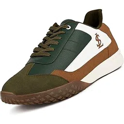 Green and Tan Sneaker for Men | Comfortable Sneaker | LSP-SNK-AVI004-WHTN