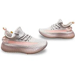 Knit Athletic Sneakers, Breathable Mesh Upper, Ribbed Sole Design Shoes for Women