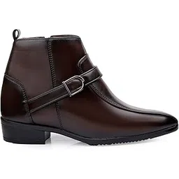 Men's 9 Cm Hidden Height Increasing Faux Leather Material With Casual Formal Slipon Ankle Boot.