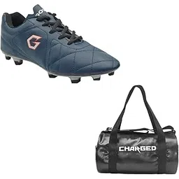 Sports Bag Adena Black with Gowin Football Shoe Mercury Navy New Size-2, Multicolor