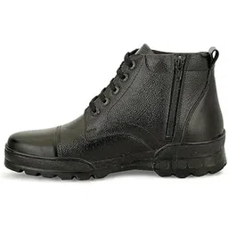 Police Boot Shoes for Mens Black Genuine Leather Durable