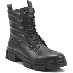 Black Quilted Combat Boots