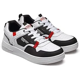 Men's Thunder-05 White Casual Sneaker Shoes with Lightweight Extra Cushion Lace-Up Shoes for Men's & Boy's