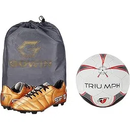 Football Pu M-90 With Gowin Football Shoe Sf-2 Gold Size-9