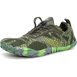 Men's Trail Running Shoes Minimalist Barefoot 5 Five Fingers Wide Width Toe Box Gym Workout Fitness Low Zero Drop Size Male Parkour Road Sport Breathable Beach