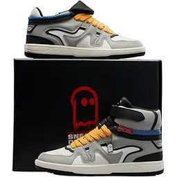 UBZ Convertible: Shuttle 2-in-1 High Top Low Top Sneaker Textured PU and Padded Mesh Breathable Flexible Sole Streetwear Casual Sneakers for Men UK 6-11