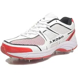 KOBO Cricket Shoes/Full Spikes/Half Spikes/Convertible for Batting and Bowling (UK Size-6)