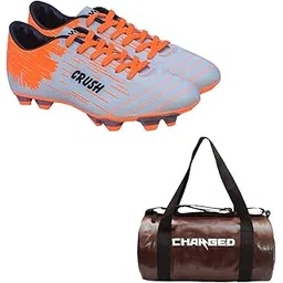 Sports Bag Adena Brown With Gowin Football Shoe Crush Silver Orange Size-6