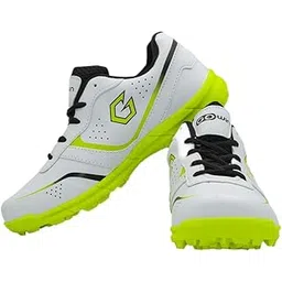 Academy White/Green Cricket Shoes Size-7 with TR-88-W Cricket Leather Ball Veg Tanned White