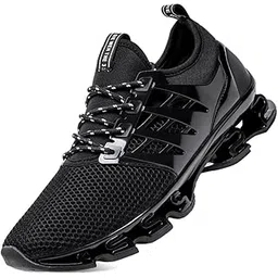 Black Trail Shoes Men Black Men's Tennis Shoes Black Men Running Shoes mesh Breathable Slip on Fashion Sneakers Youth Boys Trail Walking Shoes Size 10 (8066black44)