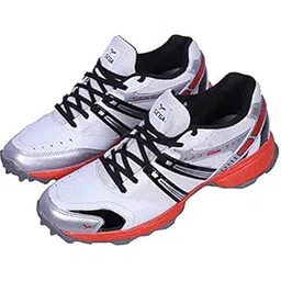SEGA Men's Glide Cricket Shoes by Star Impact Pvt. Ltd. (White Red, Numeric_7)