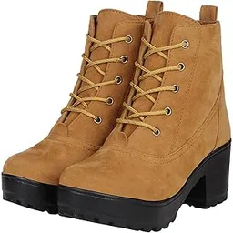Women's Boots | Suede Material Lace-up casual Boots for Casual, Outdoor and everyday Outings DDPN4
