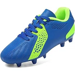 Boys Hz19006k Soccer Football Cleats Shoes Royal Blue Neon Green Size 11 M US Little Kid