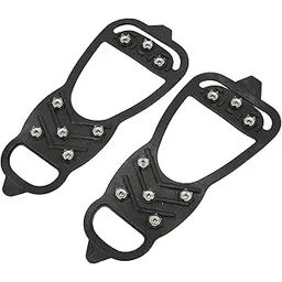 Ice Shoe Grips, Ice Traction Cleats Portable Anti Slip for Walking On Snow and Ice(S)