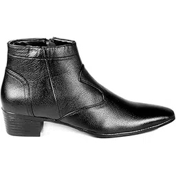 Men's 2 Inch Heel Height Increasing Formal Zipper Boots