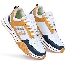 Men's Tan Brown Synthetic Lace-up Smarfit and Lightweight Sports Shoes 6UK