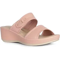 6715 Channah Pink Mule for Women | Perfect for Casual and Formal Occasions | All Day Comfort | Lightweight | Comfortable Size- 4