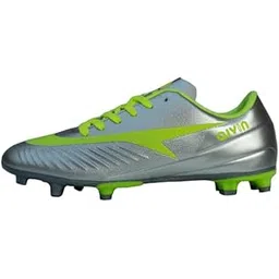 Ferro Football Shoes - Silver/Green | Lightweight Comfort & Maximum Grip | Best for Competitive Soccer Players | Sports Cleats | Football Footwear | Football Sports Shoes