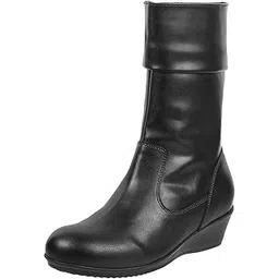Women's Faux Leather Mid Calf Cool Weather Fashion Boots